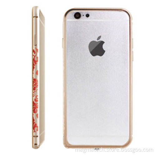 Colorful Cameo Aluminum Bumper for iPhone6-Loulan, Arc-shaped Design, Rubber Paint 360°